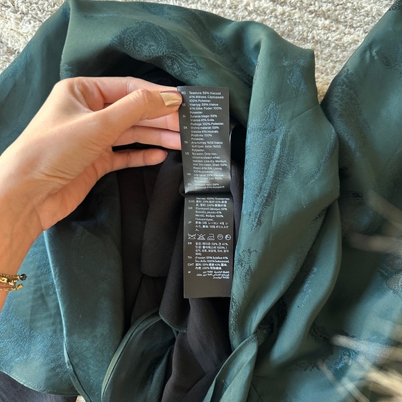 Cos Tiered Paisley Jacquard Silk Maxi Green Dress - Picture 10 of 10